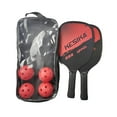 thumbnail image 2 of Juego de 2 raquetas portátiles de pickleball Sunnimix con 4 bolas bolsa de transporte madera ligera Rojo, 2 of 8