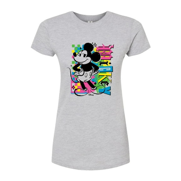 Disney - Mickey Punk - Juniors Fitted Graphic T-Shirt