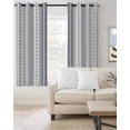 thumbnail image 3 of Blackout Curtains for Bedroom, Grey Striped Room Darkening Window Drapes for Living Room, Modern Geometric Abstract Art Contemporary Thermal Insulated Grommet Curtains, 52x54 inch, 2 Panels, 3 of 9