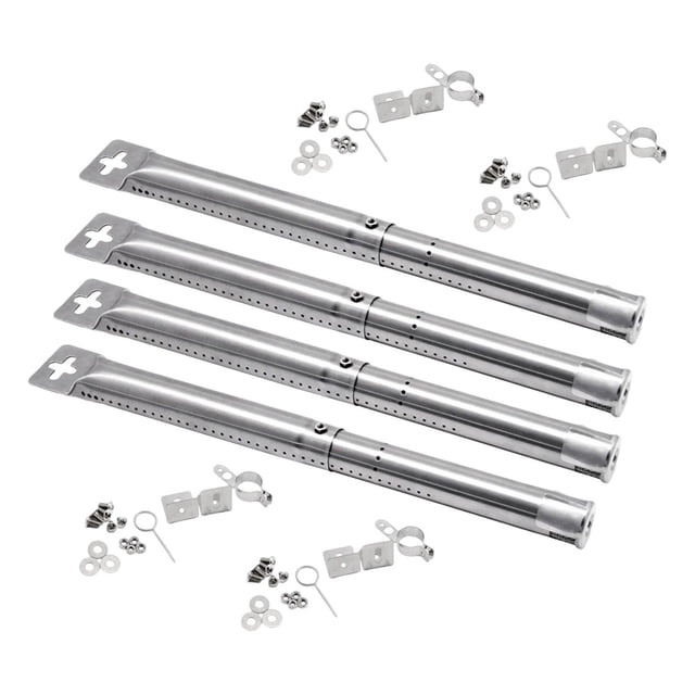 4 tubos quemadores de acero inoxidable para parrilla, repuestos para reparación de barbacoas de gas, fáciles de instalar, resistentes, tubo metálico