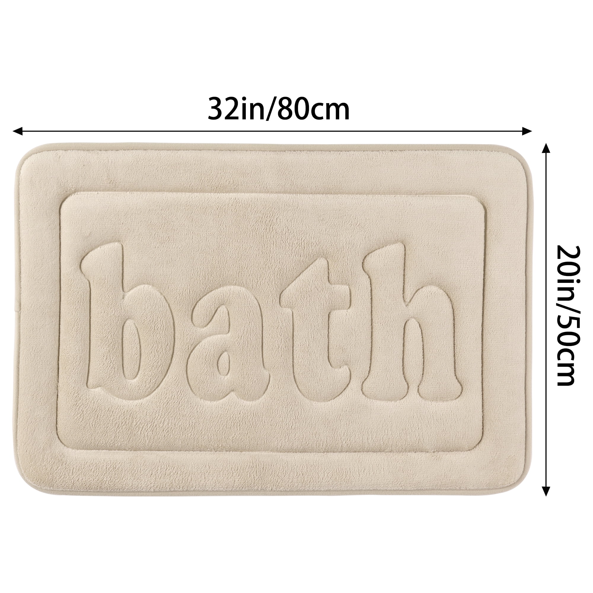 Unique Bargains 2 Pcs Bath Mat Non Skid Bottom Bath Rugs Khaki/Light Grey 20" x 32"