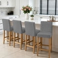 thumbnail image 3 of Dark Gray Bar Stool Cover Set of 2, Farmhouse Burlap Solid Grey Modern Linen Texture Stretch Bar Chair Cover, Removable Washable Pub Counter Stool Chair Slipcover for Kitchen Dining Room Pub Cafe, 3 of 9