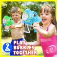 thumbnail image 4 of Bubble Gun Yunaking Dino Bubble Machine, paquete de 2 con solución, 4 of 8