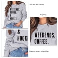 thumbnail image 4 of Sudadera informal de cuello redondo para mujer, manga larga, corte holgado, letras estampadas para primavera y otoño, gris XXL, 4 of 5