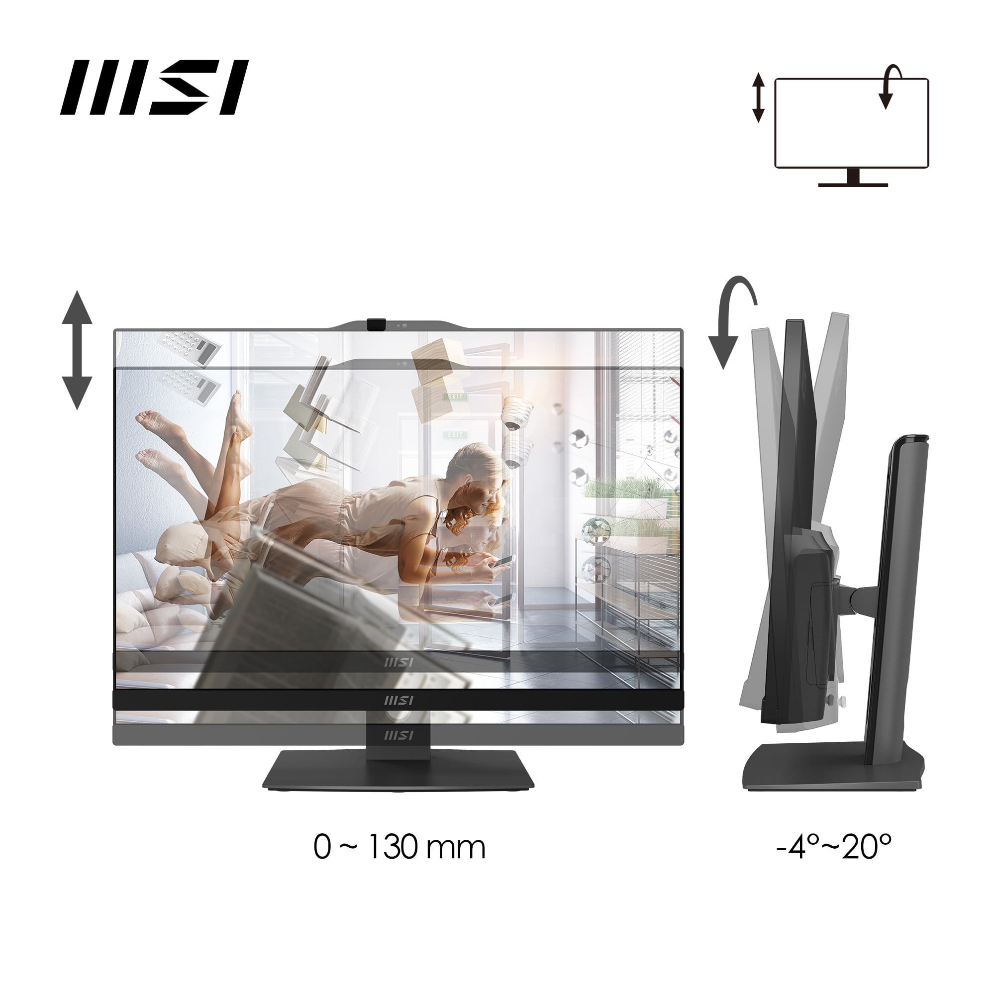 MSI Modern All-in-One Desktop 23.8" FHD Touchscreen, Intel Core 7 150U, 16GB RAM, 1TB HD, 1TB SSD, Windows 11 Home
