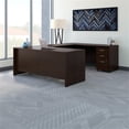 thumbnail image 2 of Pemberly Row U-Shaped Desk with Mobile File in Mocha Cherry - Engineered Wood, 2 of 7