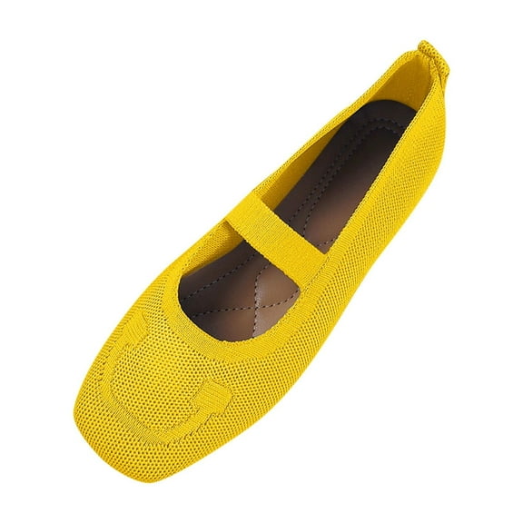 Dpityserensio Women's Fashion Casual Spring And Summer Beach Versatile Round Head Hollow Flying Woven Breathable Flat Shoes