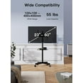 thumbnail image 2 of MountFTV Rolling TV Cart with Lockable Wheels for 23-60 inch LCD LED OLED Flat Curved TVs, Height Adjustable Mobile TV Stand for Home, Office, Black, 2 of 9