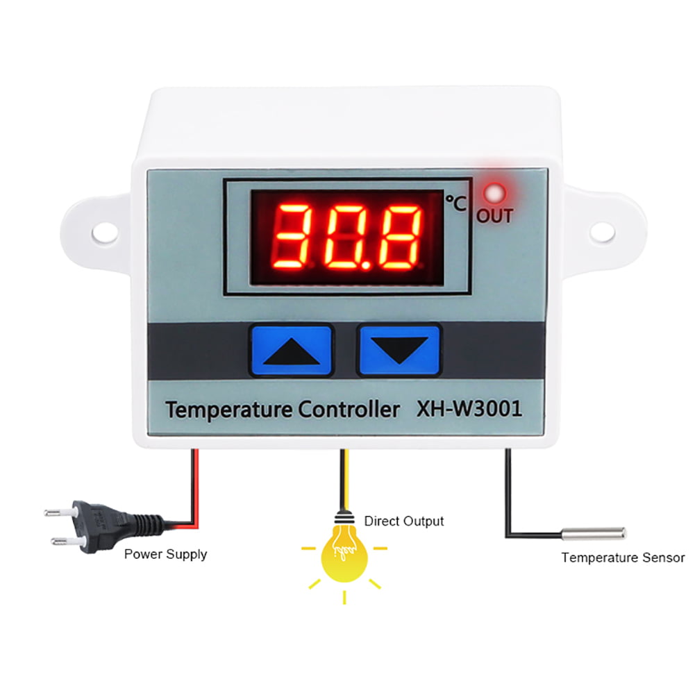 220V Digital LED Temperature Controller 10A Thermostat Control Switch Probe 10X 