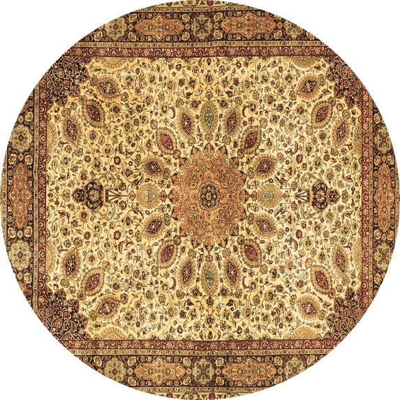 Ahgly Company Indoor Round Persian Brown Traditional Area Rugs, 7' Round