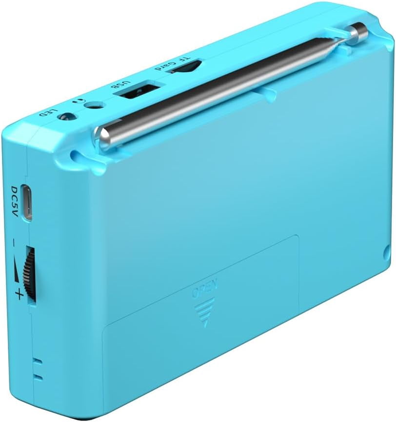 Portable AM FM Radio with Bluetooth Speaker, USB/TF Playback MP3 Player with USB-C Fast Charging, Auto Scan Save, Rechargeable Battery for Home Outdoor Use BT 5.0 Radio (Blue)