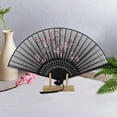 thumbnail image 4 of Unique Bargains Folding Fan 1Pc for Party Gray Joyful Magpie on Plum Blossom Branch Design, 4 of 5