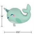 thumbnail image 2 of Creative Converting 345997 27.5 x 19 in. Narwhal Party Shaped Mylar Balloons 10 Count, 2 of 2