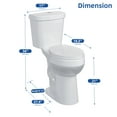 thumbnail image 2 of 21" Toilet, Two-Piece Toilet, ADA Toilet with Dual Flush, Elongated Toilets for Bathrooms with Soft Close Seat, Universal Height with 1.28 Siphonic Flush Cotton White, 2 of 8