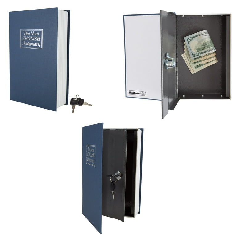Stalwart Book Safe with Key - Portable New English Dictionary Hidden Safe 