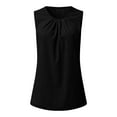 thumbnail image 6 of USSUMA Summer Tops for Women Trendy V Neck Sleeveless Dressy Shirts Blouses Flowy Pleated Tank Camis Women's Tops Summer 2022 Basic Solid Color Casual Tshirts Tunic Plus, 6 of 7