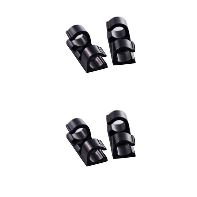 Decodeary 20Pcs/Set Self Adhesive Cable Clips Wire Straps Cord Organizer Desk Management black 2Set