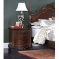 thumbnail image 2 of Formal 3pc Bedroom Set King Poster Bed Nightstands Cherry Finish Traditional Wooden Furntiure, 2 of 7