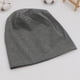 thumbnail image 3 of Gorro de algodón puro, color sólido, estilo de sombrero con sellado hexagonal, gorro de algodón gris y negro, fino, de doble capa, 3 of 5