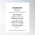 thumbnail image 2 of Bathroom Rules Poster Wall Art, Modern Wall Decor For Living Room Bedroom, 8x12 UNFRAMED, 2 of 3
