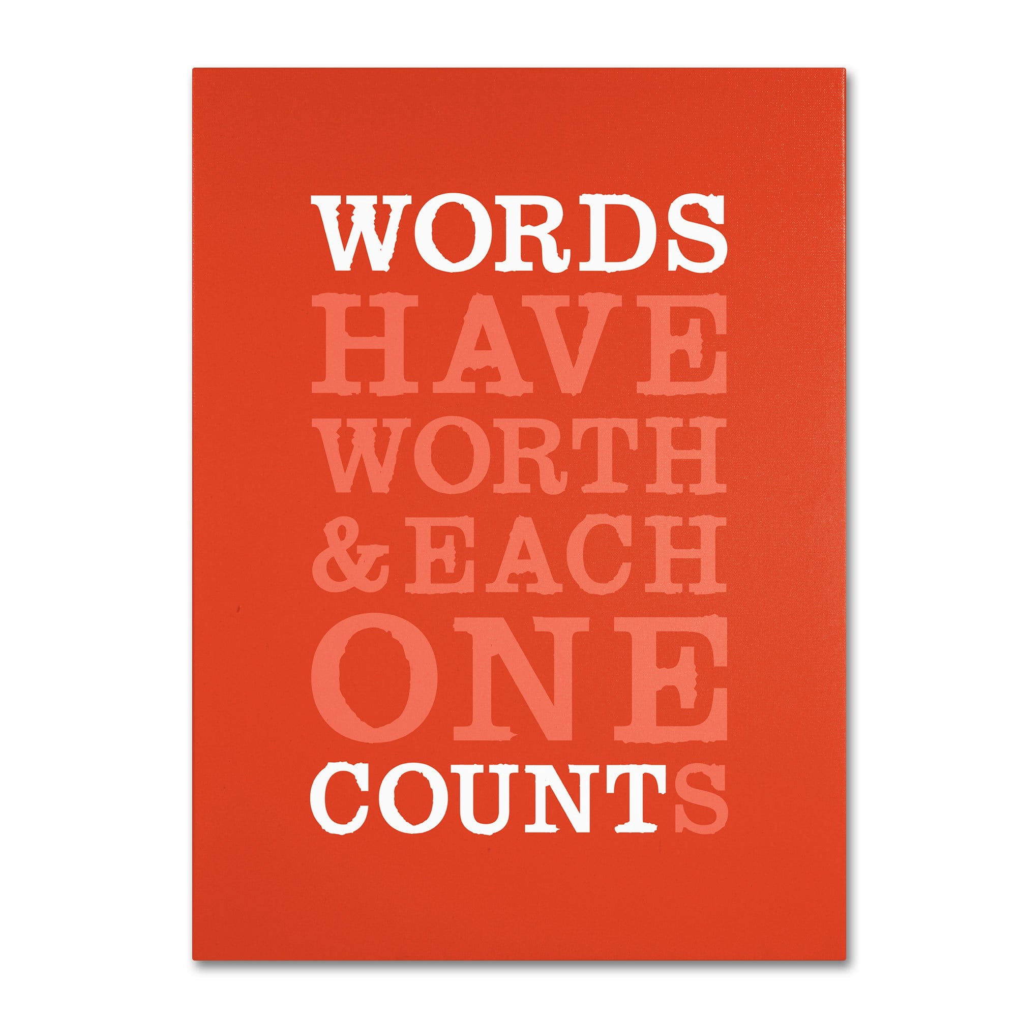 Trademark Fine Art "Words Worth II" Canvas Art by Megan Romo