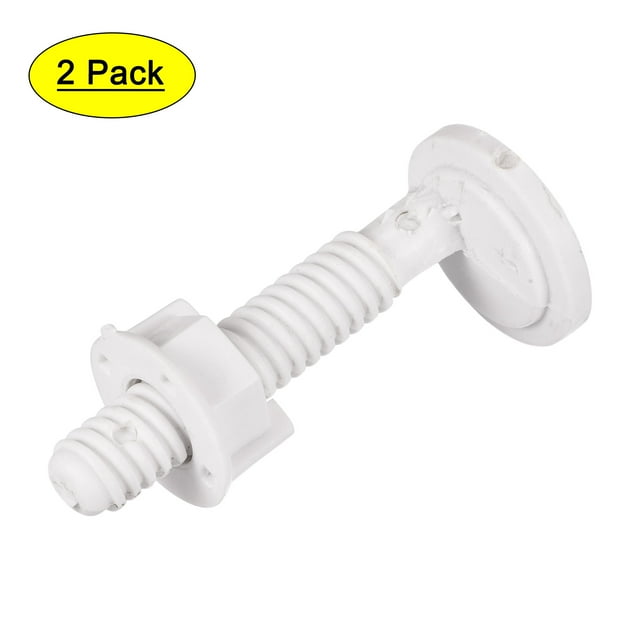 Uxcell 30mm x 67mm White Plastic Round Style Toilet Seat Hinge Bolt 2