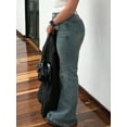 thumbnail image 2 of EMMIOL Women's Mid-High Waist Stretchy Flare Bell Bottoms Jeans Y2K Vintage Washed Bootcut Denim Pants for Casual,Streetwear, 2 of 3