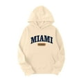 thumbnail image 3 of Miami Hoodie and Sweatpants Set for Women Fall Winter Hooded Sweatshirt and Jogger 2 Piece Set Women's Tracksuit, 3 of 6