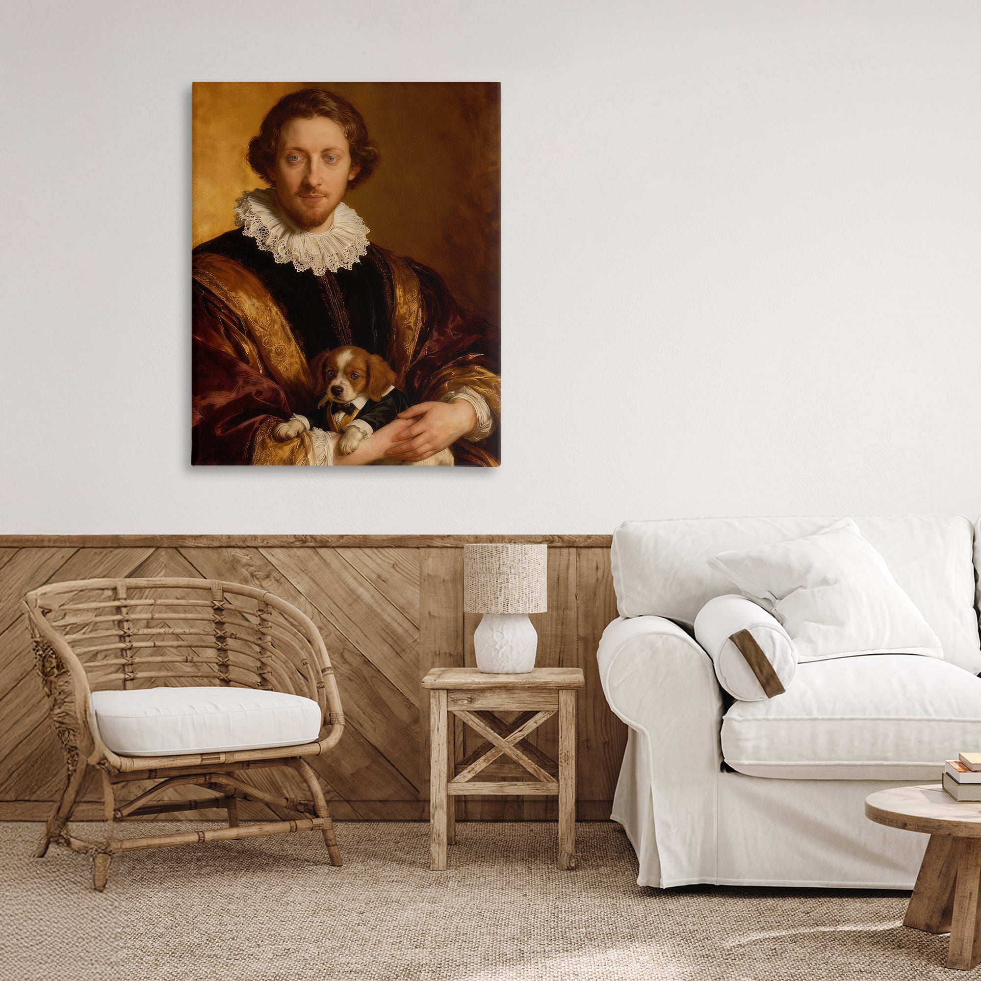 Stupell Industries Renaissance Noble with Loyal Companion Canvas Wall Art, design by CAD Designs