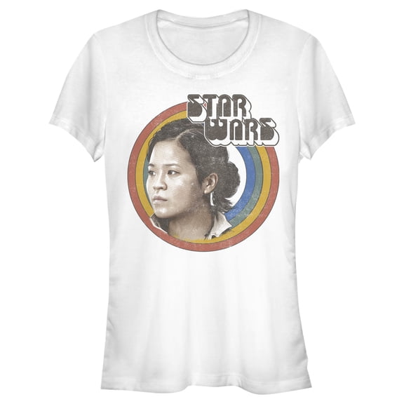 Junior's Star Wars: The Rise of Skywalker Rose Retro Rainbow Graphic Tee White X Large