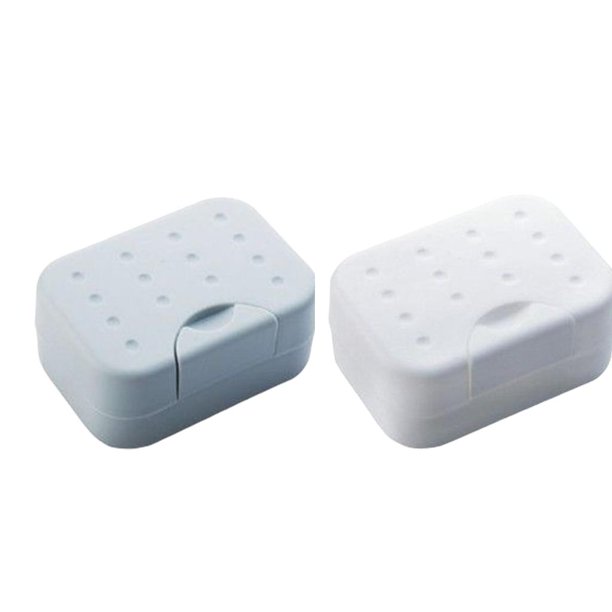 2x Portable Travel Soap Box Dish Container Case, Soap Holder For Bathroom Shower, Camping Sealed Waterproof With Sponge Saver BLESIY Jabonera
