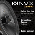 thumbnail image 2 of Parlantes para auto NVX XSP692 coaxiales de 2 vías 6x9" 300W RMS, 2 of 9