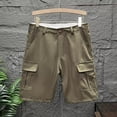 thumbnail image 5 of Fgvctg Mens Shorts Casual Elastic Waistband Stretch Cargo Short Tactical Summer Beach Regular Fit Work Shorts Plus Size Waistband Pant with Pockets,Army Green,L, 5 of 5
