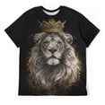thumbnail image 3 of LAOLIUSN Men’s Lion Graphic T-Shirt, Majestic Lion Face Animal Graphic Tee, 3D All Over Print Short Sleeve Crewneck, S-4XL, 3 of 7