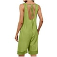 thumbnail image 6 of aidice Summer Rompers for Women Casual Square Neck Sleeveless Loose Comfy Knee Length Pants Jumpsuits, 6 of 7