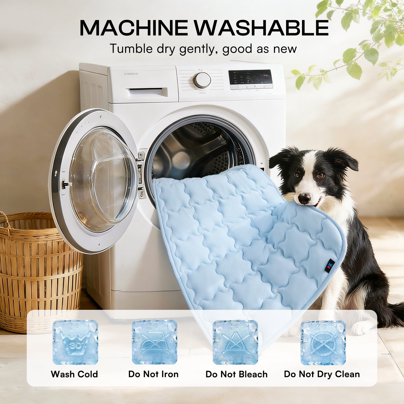 Premium Dog Cooling Mat Non-Slip Q-MAX>0.5 Self-Cooling Pad for Small Pet Cat Indoor Portable Kennel Puppy Bed for Summer Crate Pad for Dog Washable