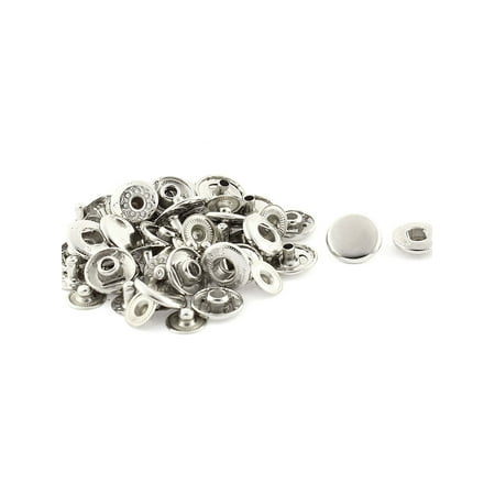 - 15 Sets Silver Tone Stars Pattern Cloth Stud Press Fastener Buttons 5mm