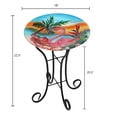 thumbnail image 6 of LuxenHome Flamingo Glass Birdbath with Metal Stand, 6 of 10