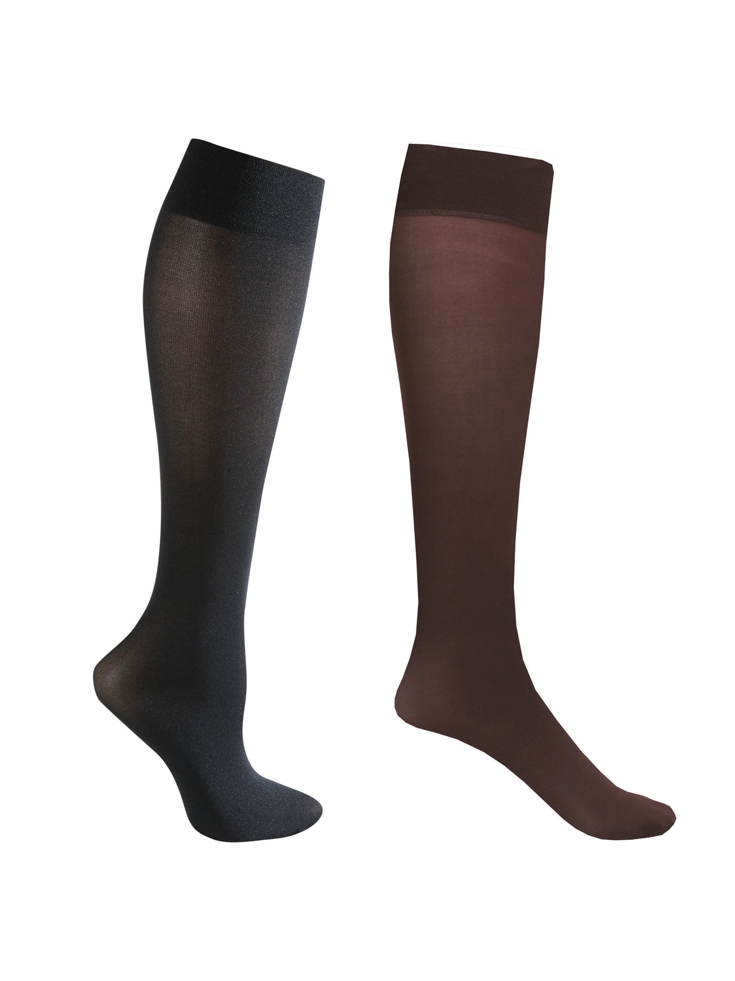 2 Pair Mild Support Knee High Stockings - 8-15 mmHg Compression ...