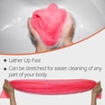 thumbnail image 3 of Esponja de red africana, auténtica esponja exfoliante africana con nudos, exfoliante corporal afro, estropajo africano, tela de red, esponja de baño real sapo para ducha (rosa y negra), 3 of 7