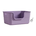 thumbnail image 2 of Caja de arena para gatos, fácil de transportar, suministros para mascotas con asas huecas, fácil de limpiar, para gatos domésticos púrpura, 2 of 8