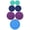 Green, Blue, Purple, Marine Blue, variant on Pyrex (2) 7202-PC Dark Blue 1-cup, (2) 7200-PC Rosewater Pink 2-cup, (2) 7201-PC Cadet Blue 4-cup, (1) 7402-PC Red 6/7-cup Mixing Bowl Lids