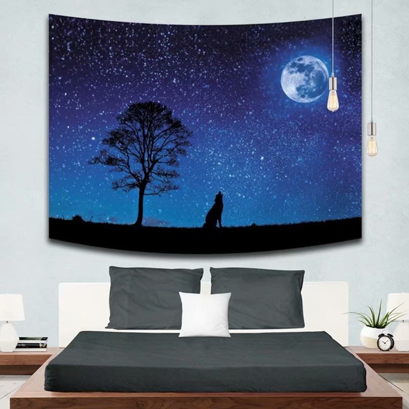 Forest Tree Tapestry Sunshine Sky Wall Hanging Scenery Art Bedspread Home Decor 
