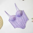 thumbnail image 5 of Xfvqtps Womens Corset Crop Tops Sling Tube Top Spaghetti Straps Irregular Hemline Bustier Vest Waist Corset Flexible Boned Support Purple, 5 of 6