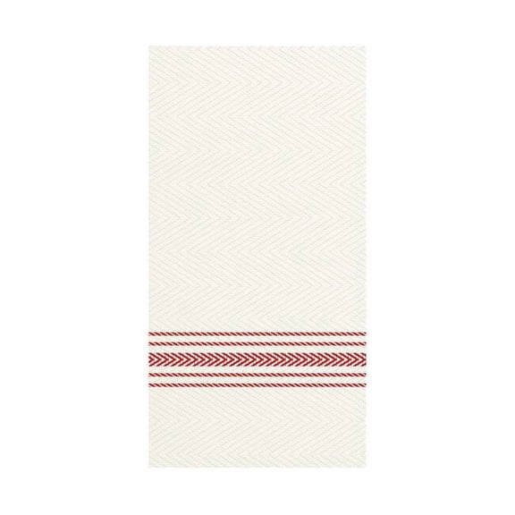 Hoffmaster White/Red Dinner Napkin,1/8 Fold,PK100 FP1110