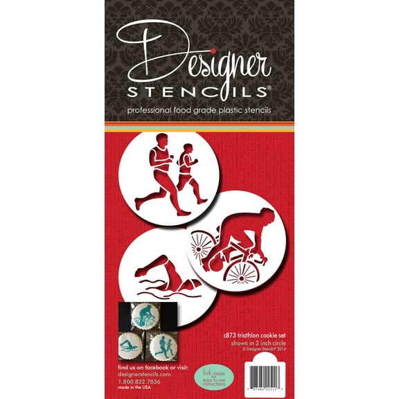 Triathlon Cookie Stencil Set by Designer Stencils