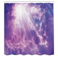 thumbnail image 2 of Ambesonne Scenery Shower Curtain, Heavy Clouds Sunlights, 69"Wx75"L, Purple and White, 2 of 4