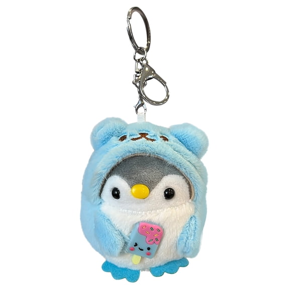 Blue Keychain Penguin Plush Featuring Hanging Design, For Kids Bag Accessory Fun Toy