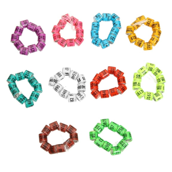 100pcs Bird Multi-Color Foot Rings Racing Pigeon Leg Band Pigeon Distinguish Supplies
