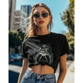 thumbnail image 4 of T Shirts for Women Short Sleeve Cotton Crewneck T-Shirt, Funny Sloth Universe UFO Tee Tops Casual Basic T-Shirts, XS-5XL Black XL, 4 of 7